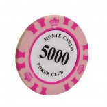 5 stuk Professionele Upscale Klei Casino Texas Poker Chips 14G waarde 5000